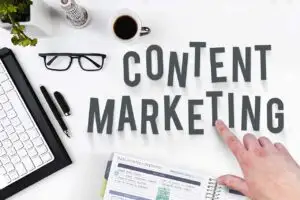 An informative graphic explaining content marketing and its role in digital marketing services in Kollam.